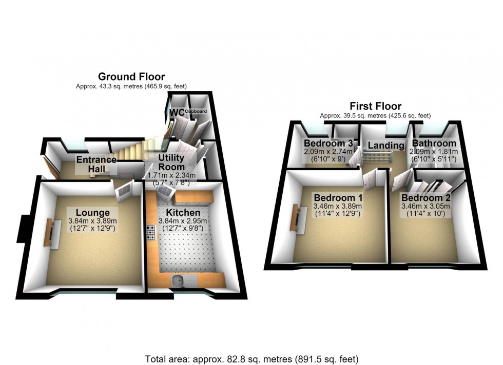 Floorplan for Butts Road, Wellingborough, NN8